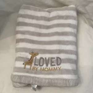 Carter's Just One You Loved By Mommy Giraffe Grey Striped Baby Blanket 30x40 in - Picture 1 of 3