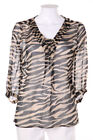 Comma Blouse With 3/4 Sleeve Pin-Tucks Animal Print 34 = D 36 Brown Transparent
