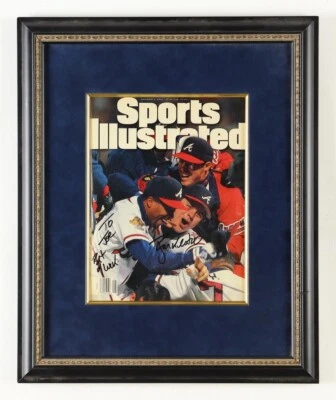MLB Serie Mundial "Héroe" Ryan Klesko Firmado e Inscrito Personalizado Enmarcado 1995 SI Mag Foto 1 de 4