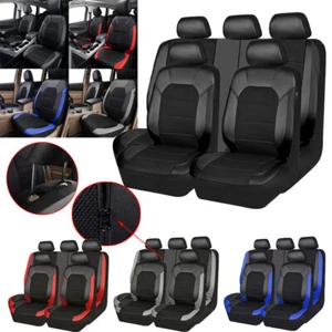 Universal For Chevrolet Car Seat Covers Front Rear Protector Full Set Leather US - Picture 1 of 25