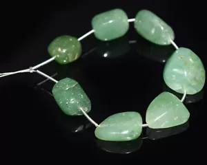 7 piezas cuentas de piedras preciosas lisas con forma de aventurina verde natural piedra grande de 7" - Imagen 1 de 6