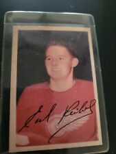1953-54 Parkhurst # 36 Earl Reibel Hockey Card back stain sharp front see pics 
