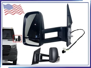 For 2019-2021 Mercedes Sprinter Left Front Door Side Rear View Mirror Long Arm - Picture 1 of 9