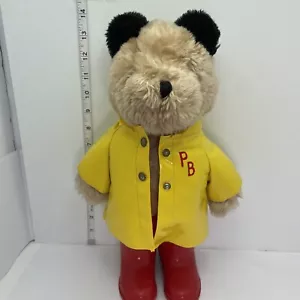 Paddington Bear Yellow Rain Coat & Red Boots by Eden Toys Vintage 1981 - Picture 1 of 7