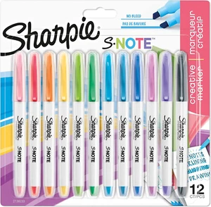 Paquete de 12 rotuladores creativos Sharpie S Note colores pastel surtidos - Imagen 1 de 6