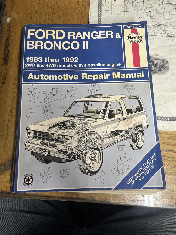 Haynes 1026 维修手册 1983 - 1992 年福特 Ranger Bronco II 2WD 4WD 免运费  — 第 1/1 张图片
