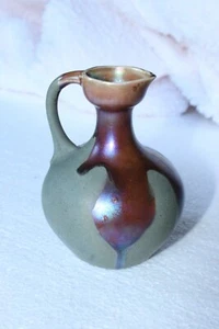 SUPER FRENCH ART NOUVEAU POTTERY JUG LUSTRE GLAZE EFFECTS - Picture 1 of 2