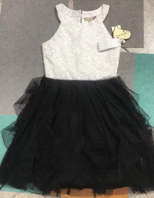 Vestido Speechless Big Girls Adornado Encaje-Corpiño Talla 12 Marfil/Negro Foto 1 de 4