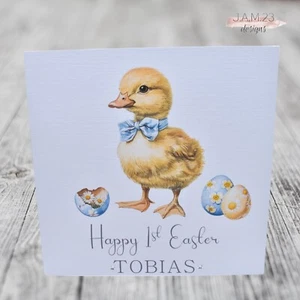 Personalised Happy 1st Easter Card for a Boy Boys Chick Design - Picture 1 of 8