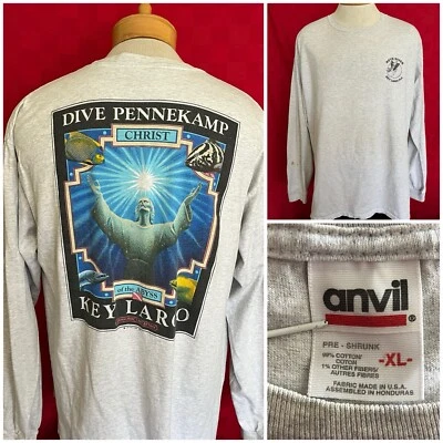 Camisa DE COLECCIÓN 1991 Key Largo Diver Dive Pennekamp Cristo del Abismo XL Miami Foto 1 de 4