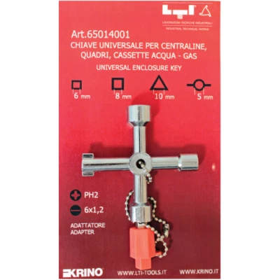 chiave universale multiuso per apertura cassette di contatori acqua luce gas - Immagine 1 di 2
