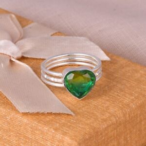 925 Sterling Silver Valentine's Day Gift Ring For Love With Diopside Quartz