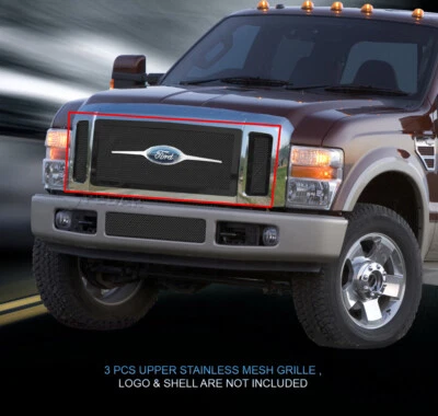 Fedar Fits 2008-2010 Ford F250/F350 Black Wire Mesh Grille Insert - Изображение 1 из 4