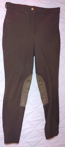 Gutos Women Equestrian Dark Charcoal Breeches Pants Ribb Knee Patch 30 Inseam 26 - Picture 1 of 13