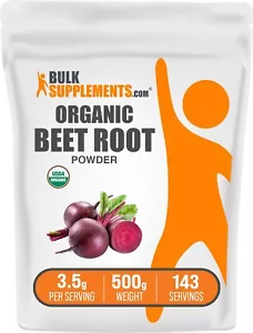 BulkSupplements Organic Beet Root Powder 500g - 3.5g Per Serving - Picture 1 of 5