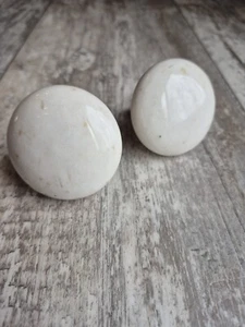 2 Vtg Antique Porcelain Door Knobs Arch Salvage Arts Crafts Matched Set B - Bild 1 von 5