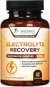 Electrolyte Supplement Hydration Pills w/Bioperine 690mg Replenish Electrolytes - Picture 1 of 18
