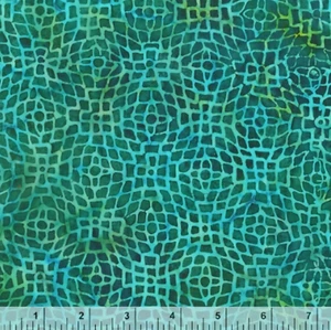 Batiks: Mermaid Grid(427Q-3)- Anthology Fabrics Sold by the Yard - Picture 1 of 1