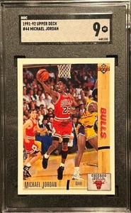 Michael Jordan Upper Deck 1991-92 NBA Basketball Card #44 SGC 9 - Foto 1 di 4