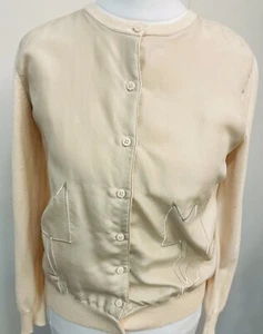 Stella McCartney cardigan in blush beige cotton & silk 12 kids /XS adults - Picture 1 of 12