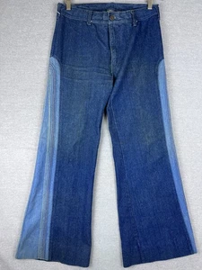 Vintage Brittania Wide Leg Flare Jeans 30x29 High Waist Elephant Bell Bottom 70s - Picture 1 of 11