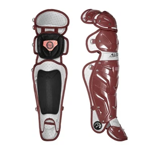 All-Star System Seven 15.5 Inch Adult Baseball Catcher's Leg Guards - Maroon - Picture 1 of 1