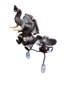 VINTAGE * ELEFANTEN WACKELKOPF * grau * 5 1/2" und Bonusharz - Bild 1 von 5