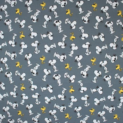 Baumwolljersey Peanuts Snoopy grau Kinder Sweat Meterware (Preis=0,5m)