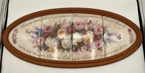 Lena Liu The Bradford Exchange Blessings of Love 4 Ceramic Plates Framed Flowers - Picture 1 of 14