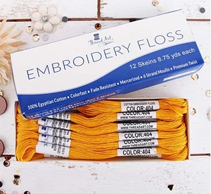 Gold Premium Cotton Embroidery Floss - Box of 12 - Six Strand Thread - No. 404 - Picture 1 of 4