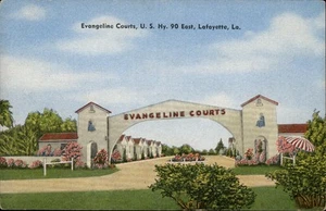 Lafayette,LA Evangeline Courts Louisiana Postcard - Picture 1 of 2