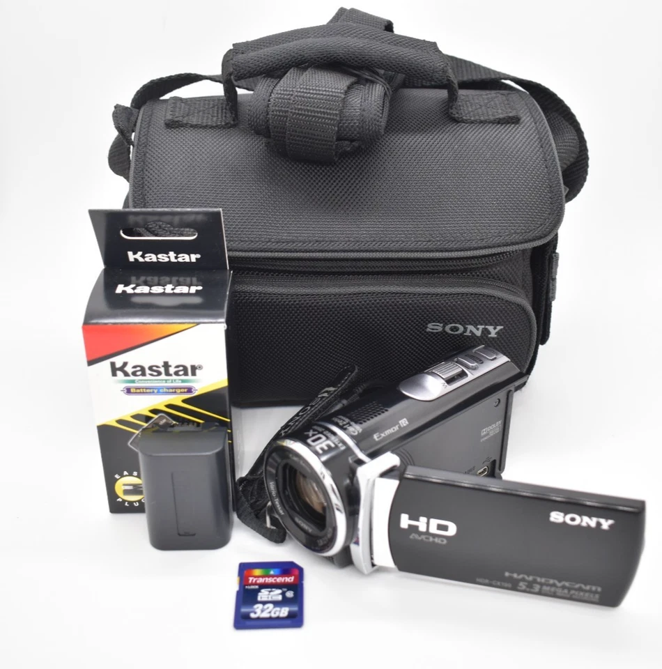 Sony Handycam HDR-CX190 Black Digital Video Camcorder 30x Zoom 5.3MP - Bundle - Image 1 of 4