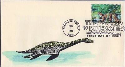 US 3136 FDC Dinosaurs SMB Cachets - Hand Painted -Opisthias ZAYIX 060922SM16 - Image 1 of 2
