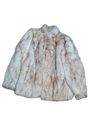 GDT TOO Vintage 80s Fur Coat Rabbit  Jacket SZ S Womens Hook & Eye  Clasp Read - Image 1 of 4