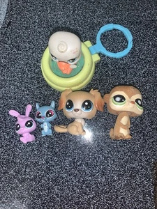 Littlest Pet Shop LPS beflocktes Erdmännchen #819 Ente Kaninchen braun Hund Set - Bild 1 von 7