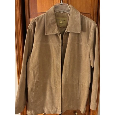 Boston Harbour открытый носить мужской желтовато-коричневый замши кожи полный молнии пальто куртка L/G LN - Изображение 1 из 4