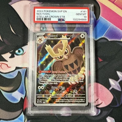 Pokemon Noctowl Stellar Crown ETB Promo SVP EN 141 PSA 10 Gem Mint - Image 1 of 4