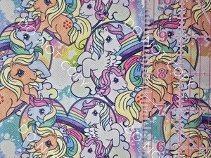 Custom Printed Faux Leather Vinyl Roll My Little Pony Rainbow Hearts 12x54 - Picture 1 of 2