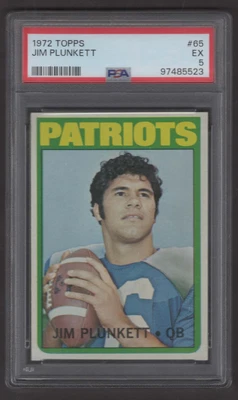 1972 Topps Jim Plunkett PSA 5 RC NICE CARD OAKLAND RAIDERS SB MVP and L.A. CHAMP - Image 1 of 2