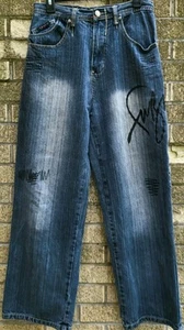 Vtg Y2K FUBU Streetwear Jeans Boys Size 18 Embroidered "Fubu Collection" On Leg - Picture 1 of 6