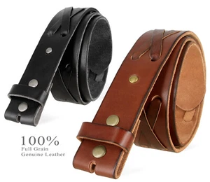 TB105 Genuine Hand-Laced Full Grain Leather Belt Strap 1-3/4" Wide(45mm) - Picture 1 of 6