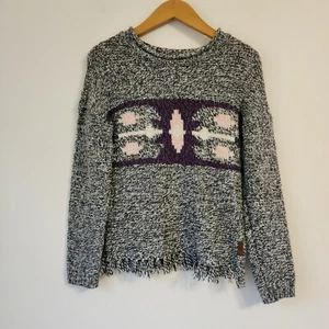 Roots Kids Knit Sweater Top With Fringe Girls Sz L/G 10-12 Years Acrylic Warm - Picture 1 of 20