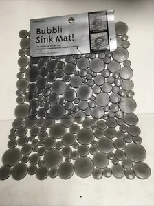 iDesign -Bubbli  Gray Sink Mat  12.5" x 16"  you can trim it to fit any size - Picture 1 of 2