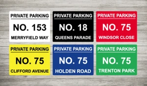 Custom Metal Private Parking Sign, Keep Clear Garage Sign, House Number Sign - Picture 1 of 7