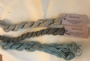 Silk & Ivory Thread Lot of 3 color: Truffle, Toadstool, And Green Made In France - Picture 1 of 3