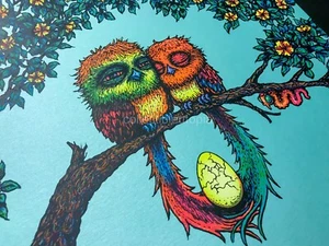 Marq Spusta Two Birds & Their Egg Blue Variant #/85 Art Print Poster Full Size - Picture 1 of 11