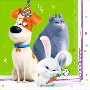 SECRET LIFE OF PETS 2 Birthday party supplies lunch dinner PAPER NAPKINS 16pcs - Picture 1 of 1