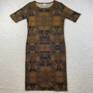 LuLaRoe Womens Size Mid Julia Dress Geometric Design Knee Length Stretch Soft - Picture 1 of 11