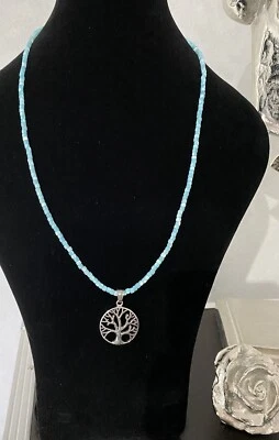 Perlenkette lang Damenschmuck Lifestyle Sommermode Trendschmuck Lebensbaum - Bild 1 von 4