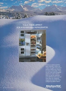 1994 KitchenAid Refrigerators - Snowy Mountain Landscape -Vintage Print Ad Photo - Picture 1 of 1